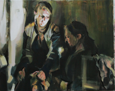 Markus Fräger: Zwei Frauen auf der Treppe, 2013