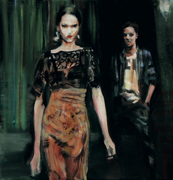 Boy watching a model