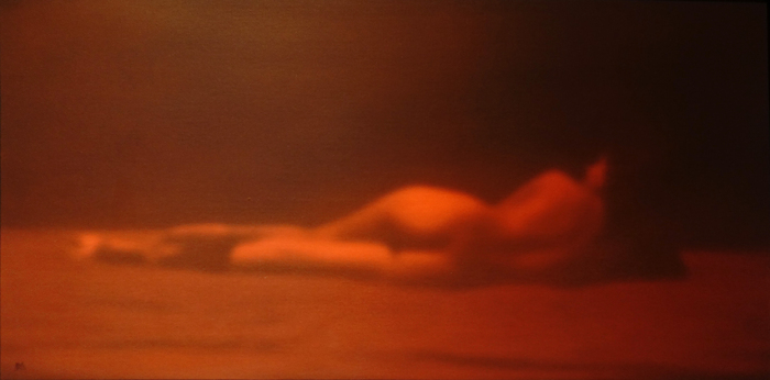 Liegender Akt in Rot