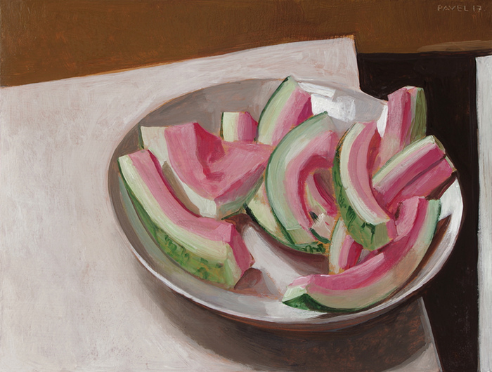 2248 - Wassermelonenstücke auf weißem Teller