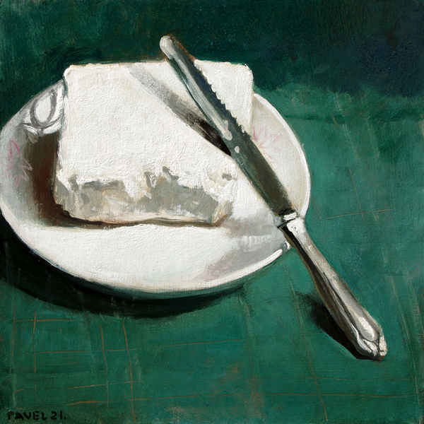 2741 - Schafskäse auf weißem Teller