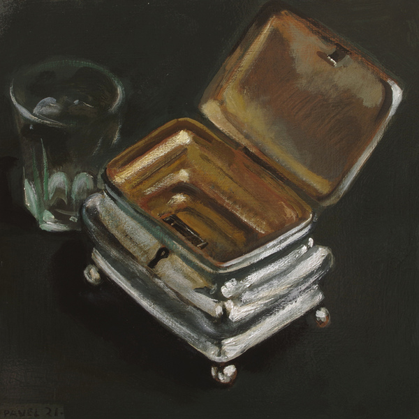 2746 - Silbernes Döschen mit Glas