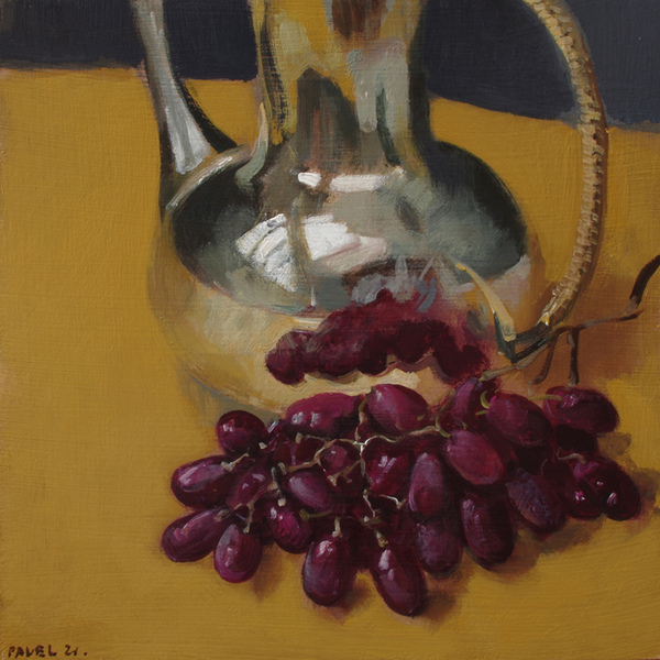 2766 - Silberner Kanne mit Weintrauben
