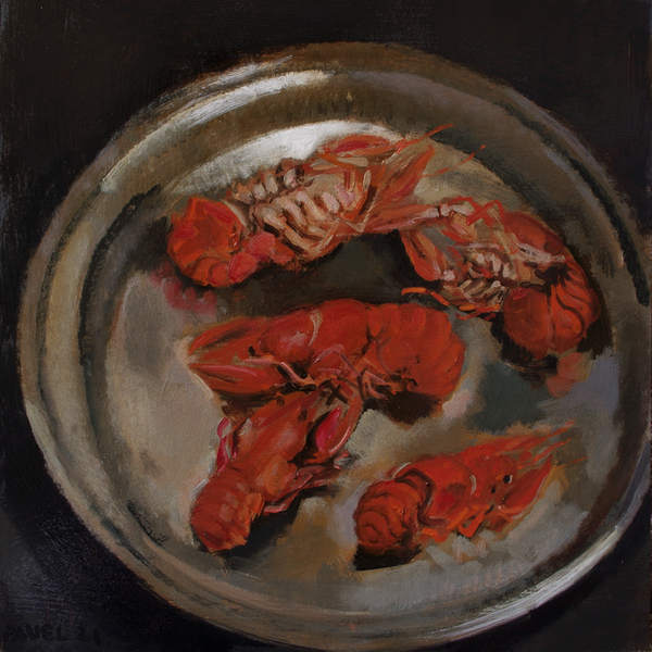 2773 - Hummerkrabben auf Serviertablett