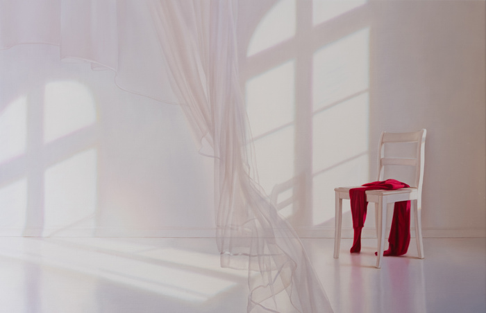 Raum mit Vorhang und Rot