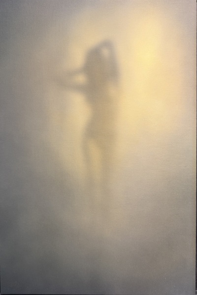 Stehender Akt mit erhobenen Armen