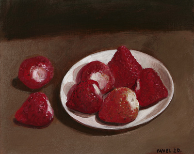 Pavel Feinstein: 2536 - Tellerchen mit Erdbeeren, 2020