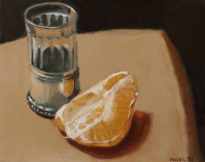 Pavel Feinstein: 2685 - Teeglas mit Orangenspalten, 2021