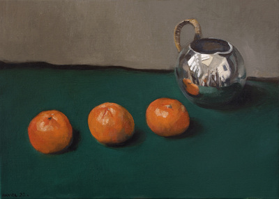 Pavel Feinstein: 2798 - Drei Mandarinen mit Silberkännchen, 2020