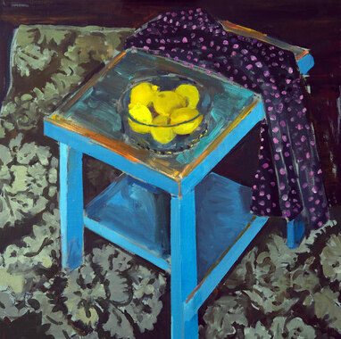 Donald Vaccino: Blue Table with Lemons, 2022